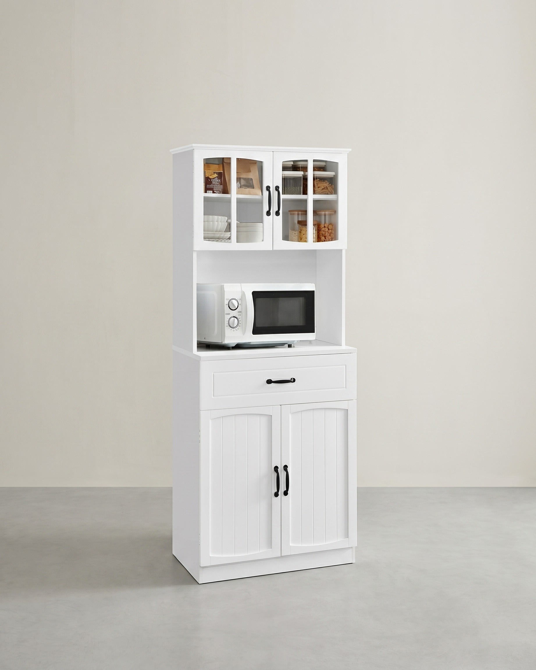 Küchenschrank mit Regalen und Schublade – Weiß – 41,5 x 73 x 179,8 cm