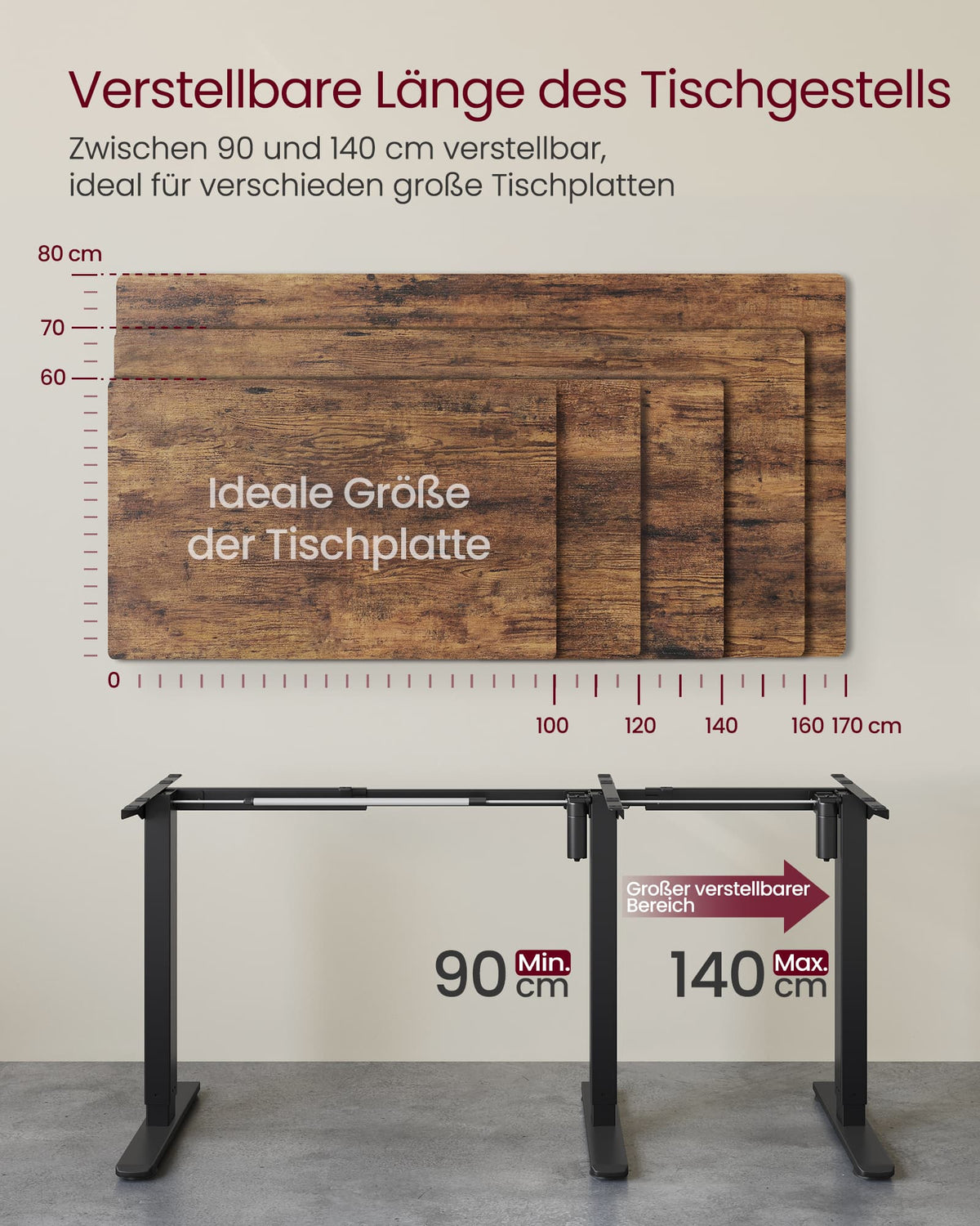 Schreibtischgestell elektrisch – höhenverstellbares Tischgestell – Memory-Funktion
