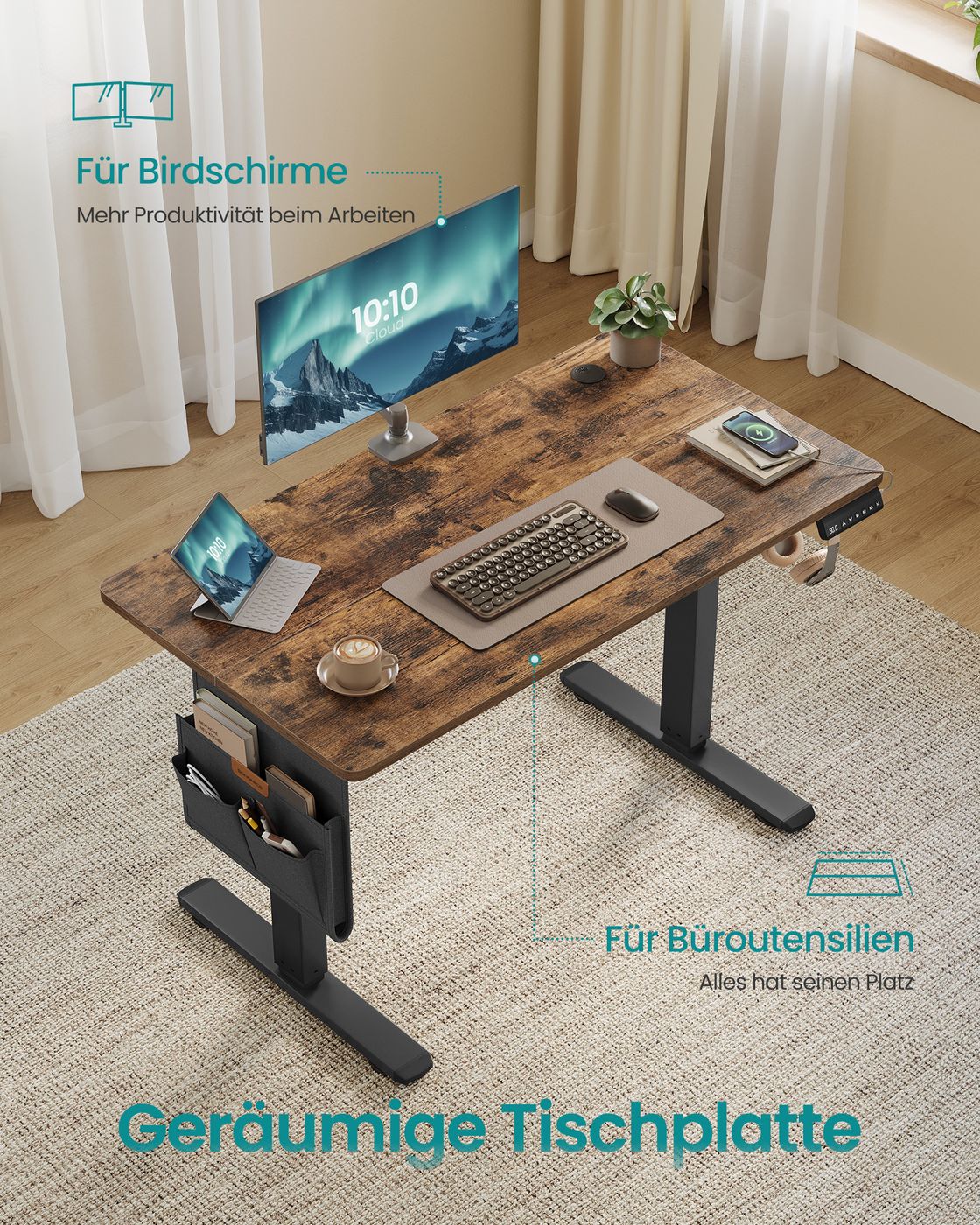 Höhenverstellbarer Schreibtisch – Elektrisch – Memoryfunktion für 4 Höhen – 100 x 60 x (72-120) cm