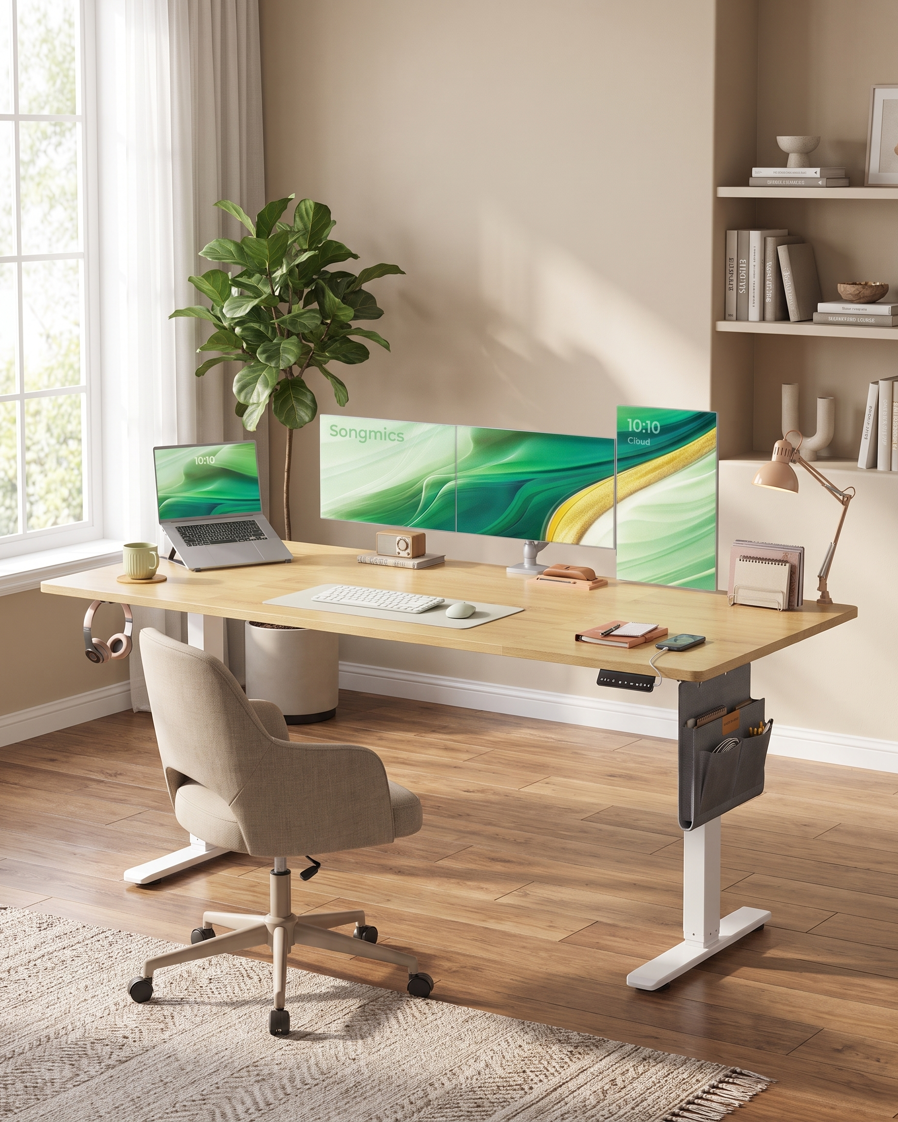 Elektrischer Sitz-Steh-Schreibtisch 180 x 80 cm – höhenverstellbar – mit Kabelmanagement