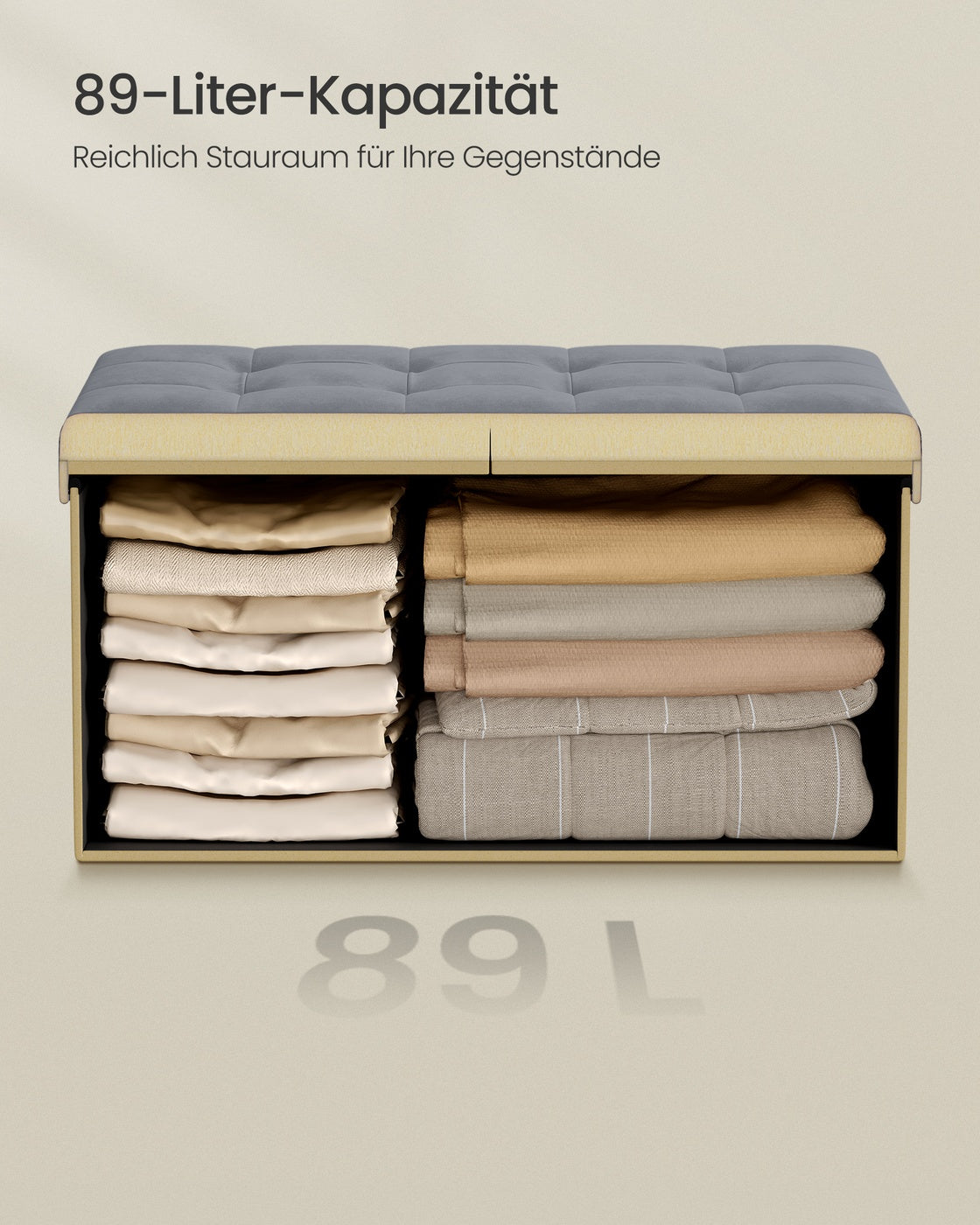 Aufbewahrungsbank - 40 x 80 x 38 cm - Mit Klappdeckel - Für Schlafzimmer Oder Flur