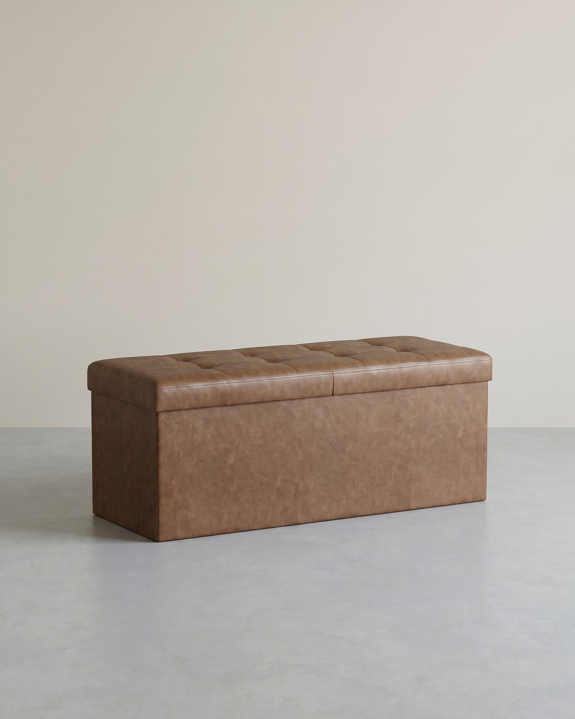 Klappbare Aufbewahrungsbank 131 Liter - Hocker - Kunstleder – Braun