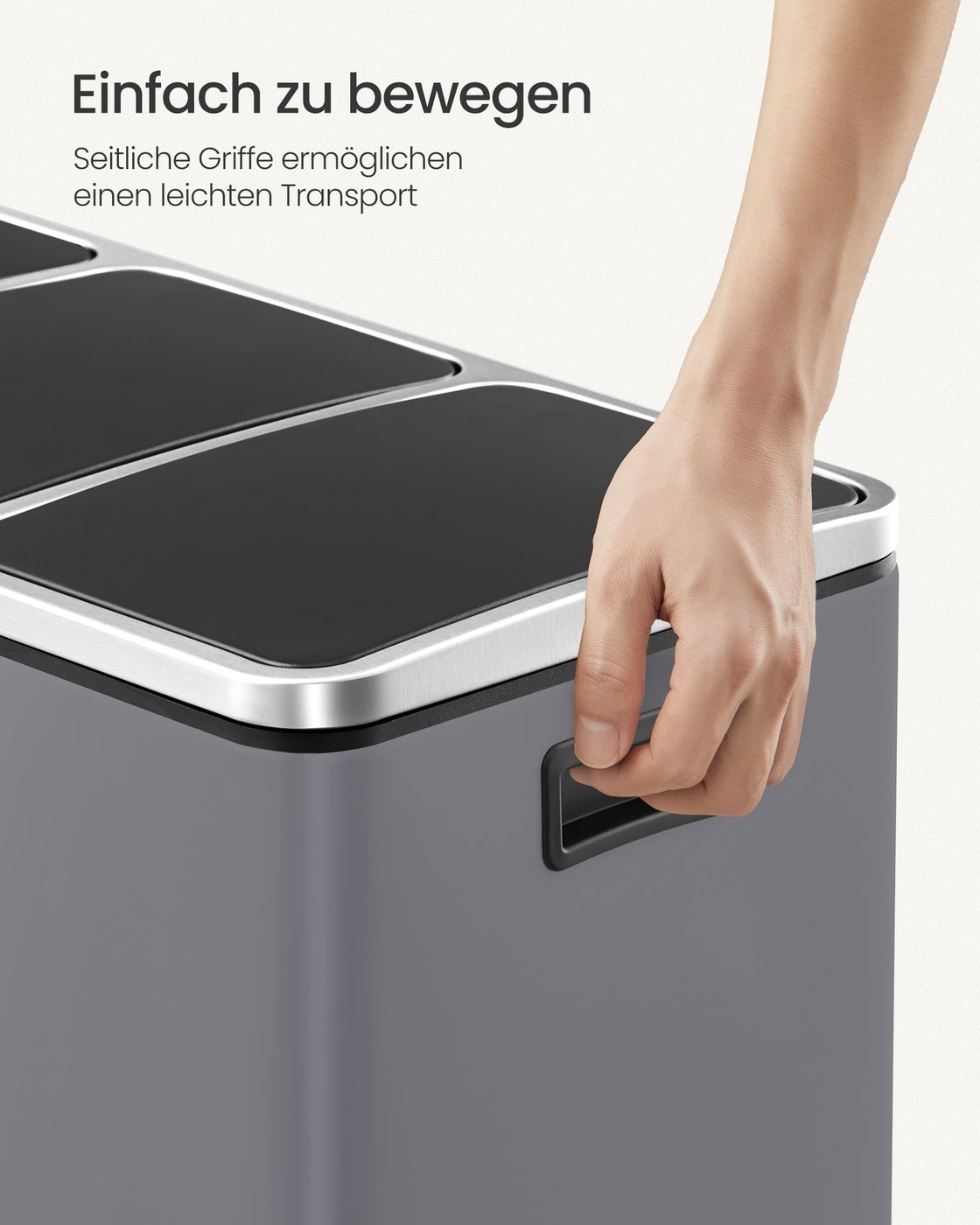 Mülltrennung Mülleimer 54 L - Mit Pedal Und 3 Innenbehältern - Für Küche