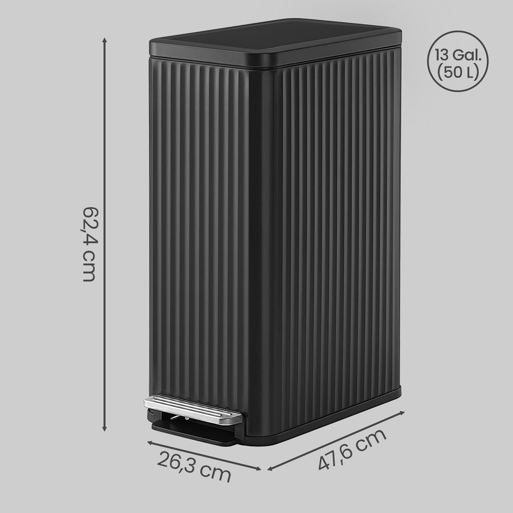 Mülleimer Küche 50 L - Pedaleimer Mit Softclose-Deckel - Mit Herausnehmbarem Innenbehälter