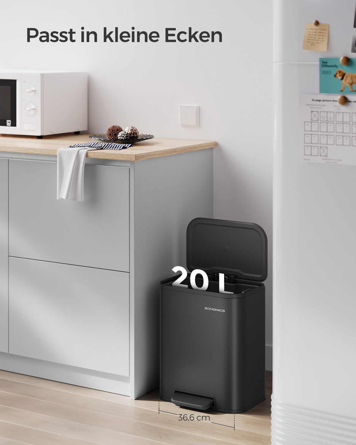 Mülleimer – 20 Liter – Pedal – Stahl – Softclose
