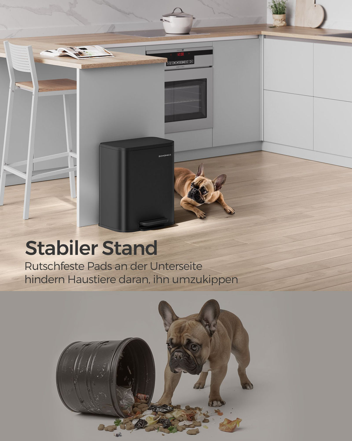 Mülleimer – 20 Liter – Pedal – Stahl – Softclose