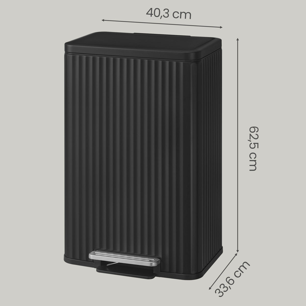 Schlanker Mülleimer Küche 50 L - Hoher Treteimer Mit Softclose-Deckel - Mit Innenbehälter
