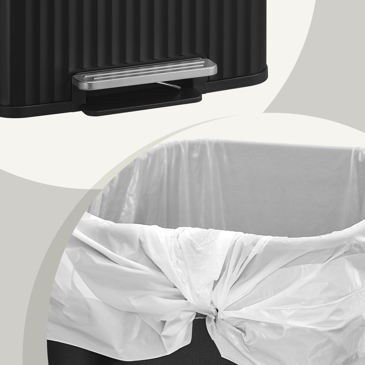 Schlanker Mülleimer Küche 50 L - Hoher Treteimer Mit Softclose-Deckel - Mit Innenbehälter
