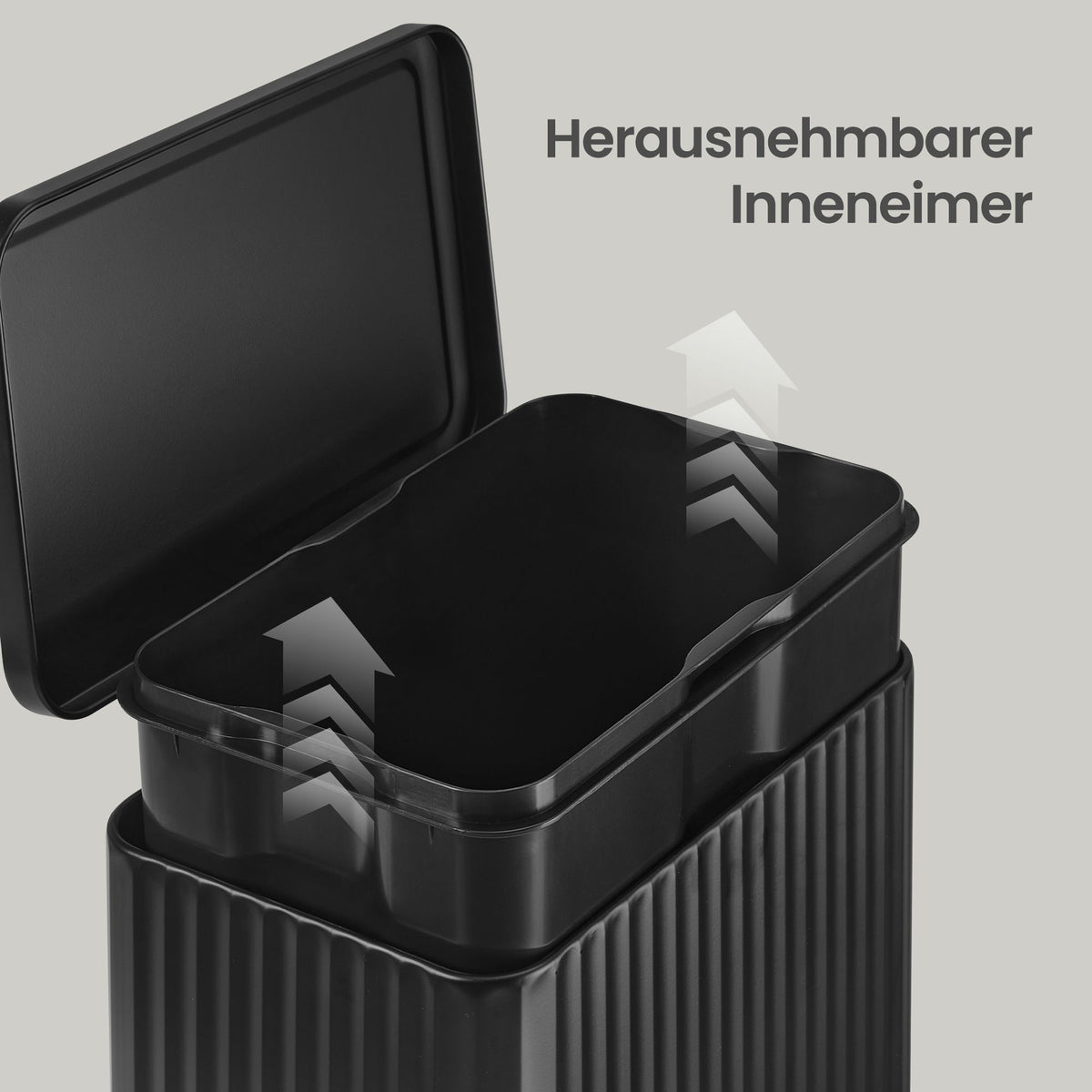Schlanker Mülleimer Küche 50 L - Hoher Treteimer Mit Softclose-Deckel - Mit Innenbehälter