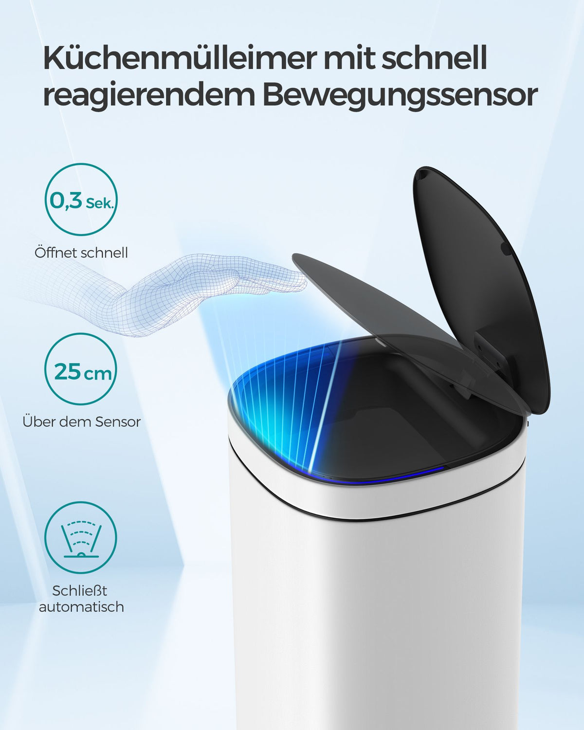 Smart Sensor Abfalleimer 50L - Mülleimer - Kompakt