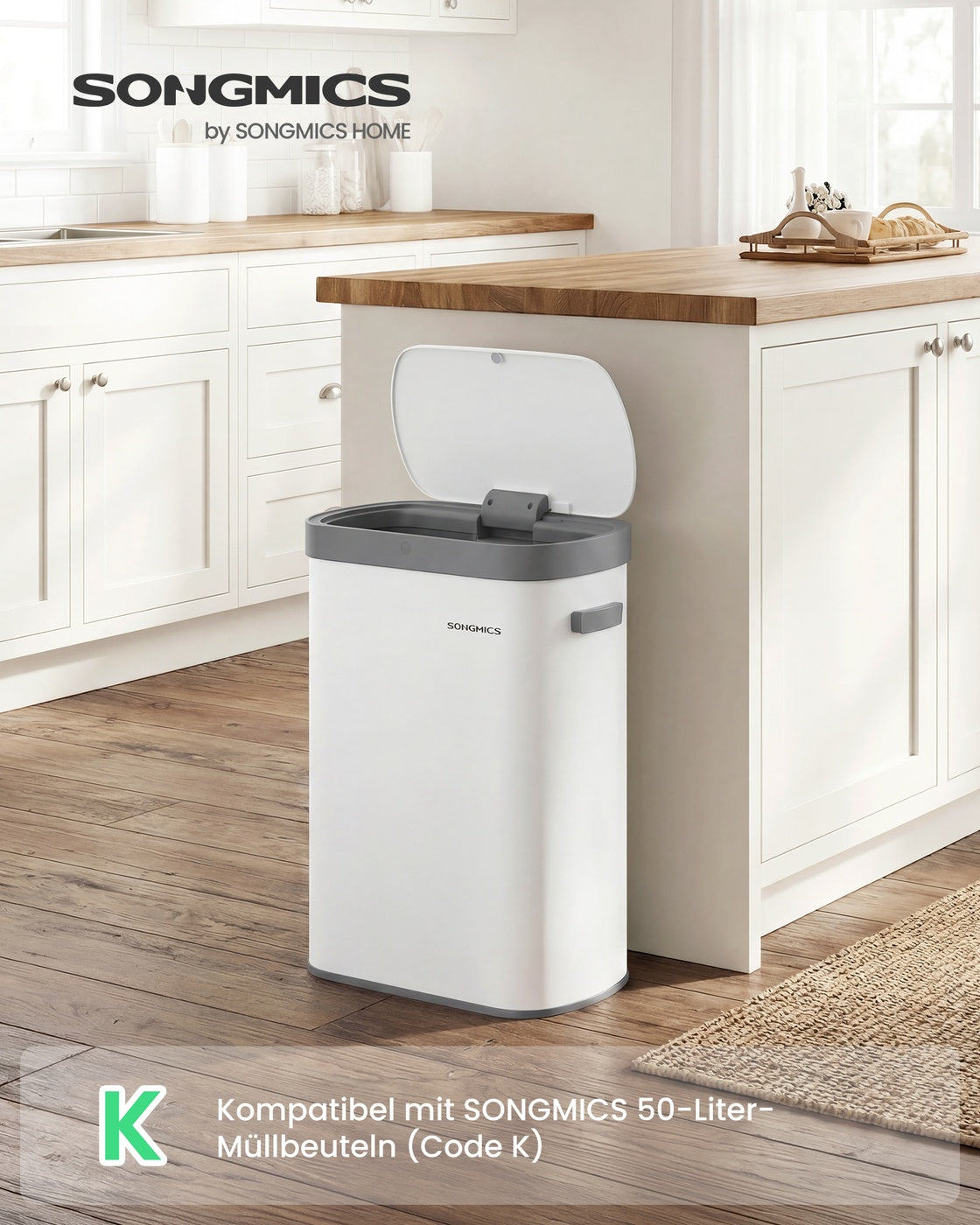Großer Automatischer Mülleimer 50L - Mit Sensor Und Softclose-Deckel - Für Küche Oder Büro