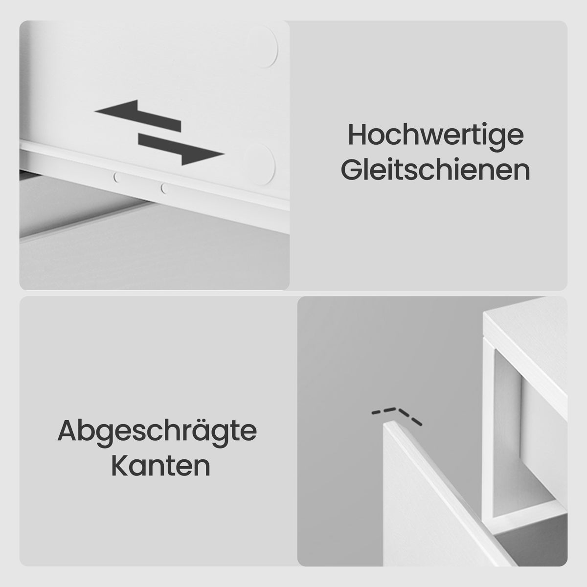 Sideboard Mit 6 Schubladen - Hohe Schubladenkommode - Für Schlafzimmer Und Flur