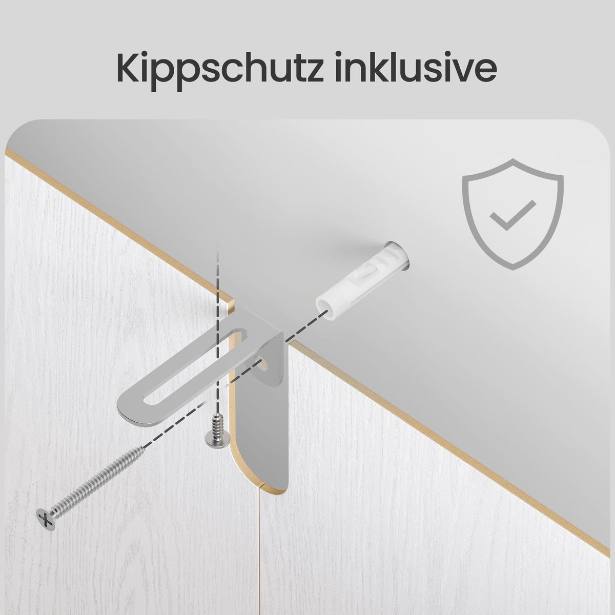 Sideboard Mit 6 Schubladen - Hohe Schubladenkommode - Für Schlafzimmer Und Flur