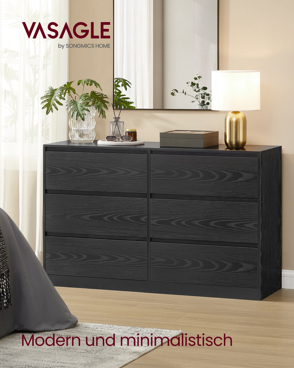 Moderne Kommode – 6 Schubladen – Anrichte – KAILYN-Kollektion