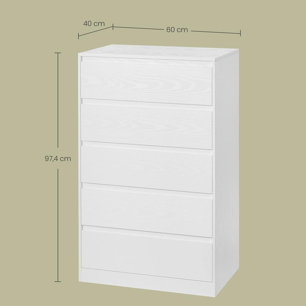 Sideboard - 5 Schubladen - 40 x 60 x 97 cm - Für Schlafzimmer Oder Flur
