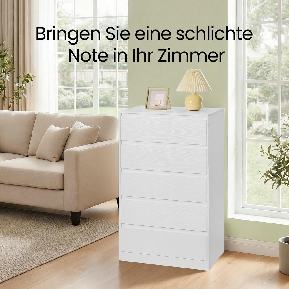 Sideboard - 5 Schubladen - 40 x 60 x 97 cm - Für Schlafzimmer Oder Flur