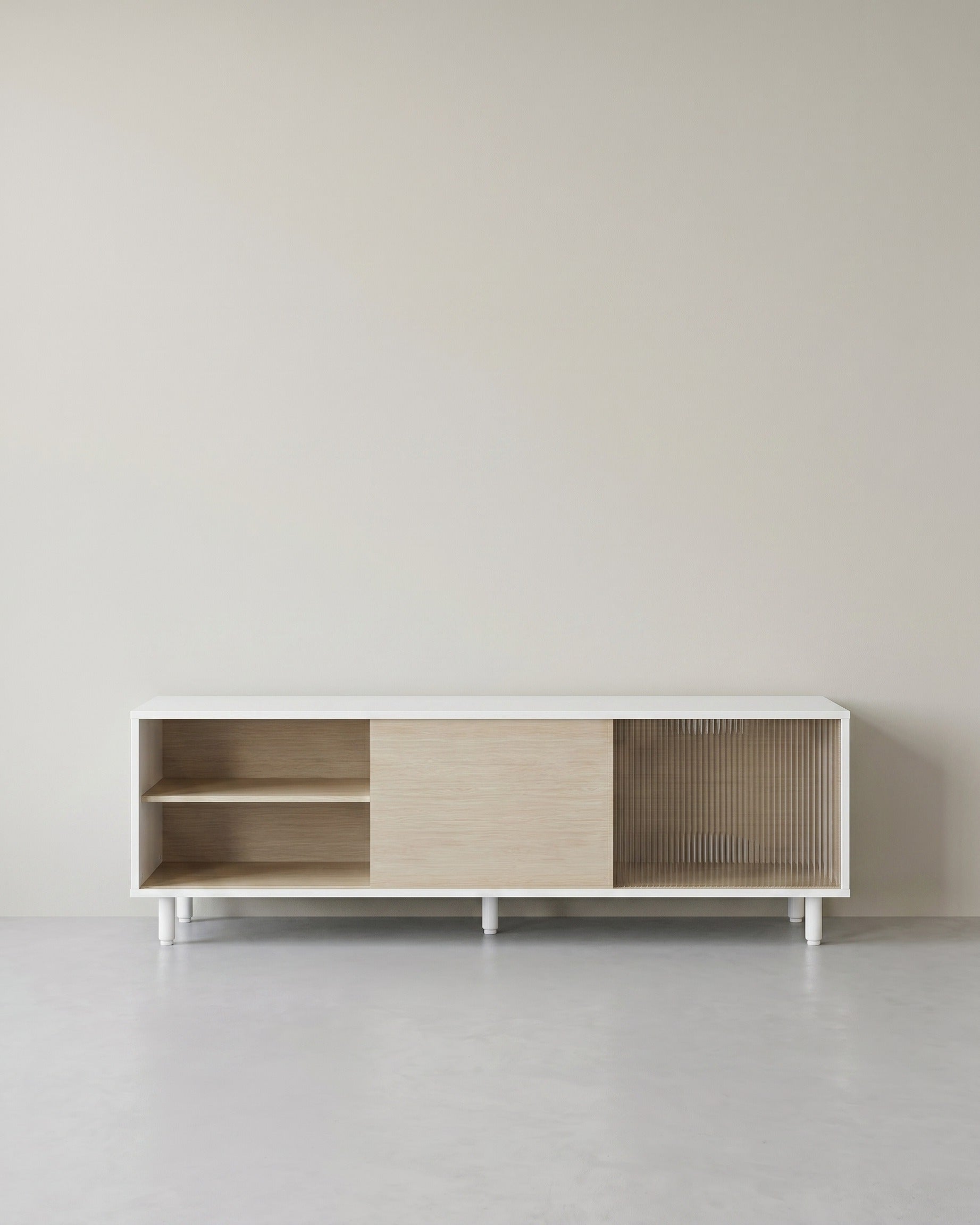 Moderner TV-Schrank - Schrank - Schwarz/Weiß – Weiß