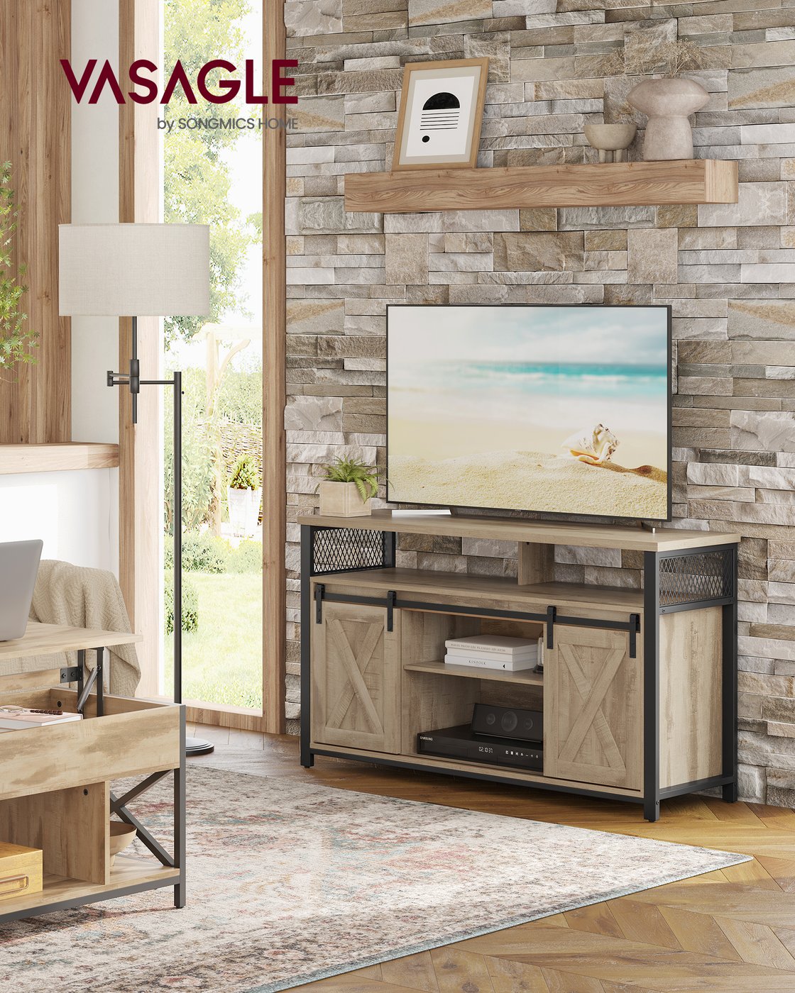 Country-TV-Schrank mit Scheunentüren – Stabiles & geräumiges Design