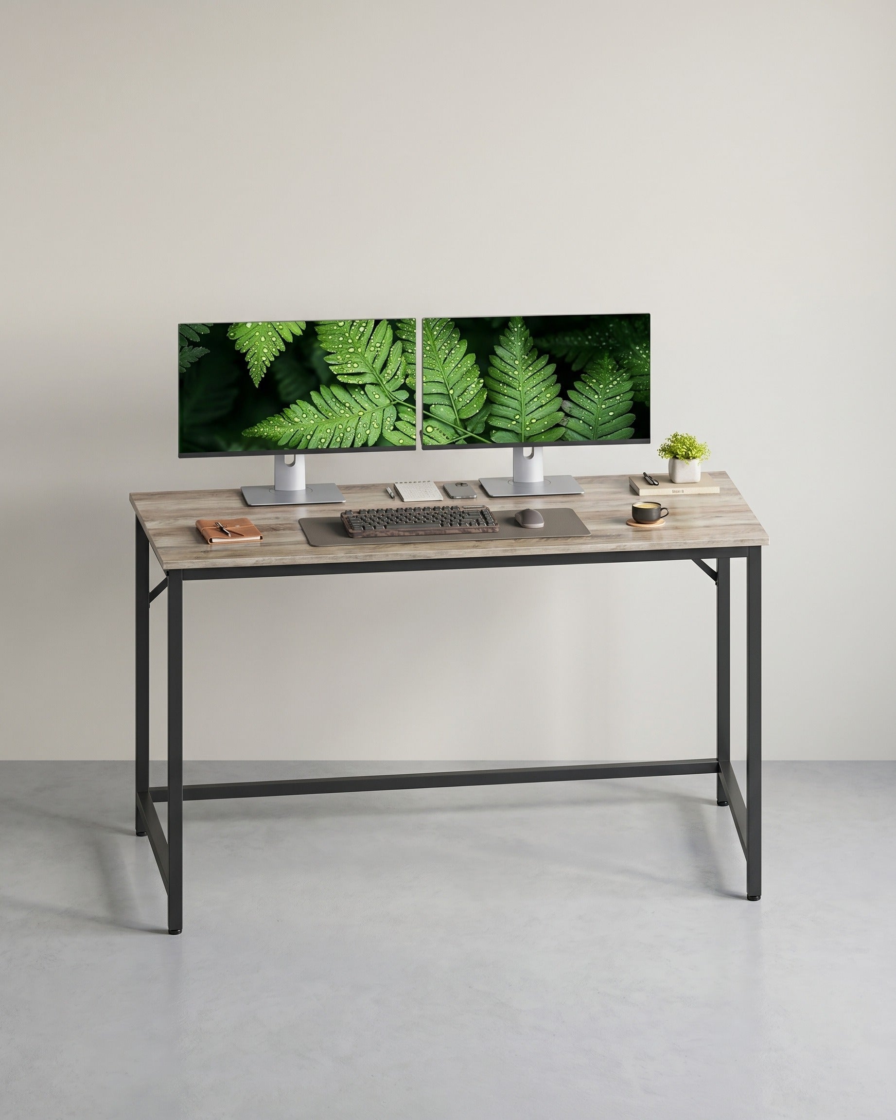Schreibtisch im Industriedesign – Kompakt und stabil – Bis 50 kg belastbar – Grau