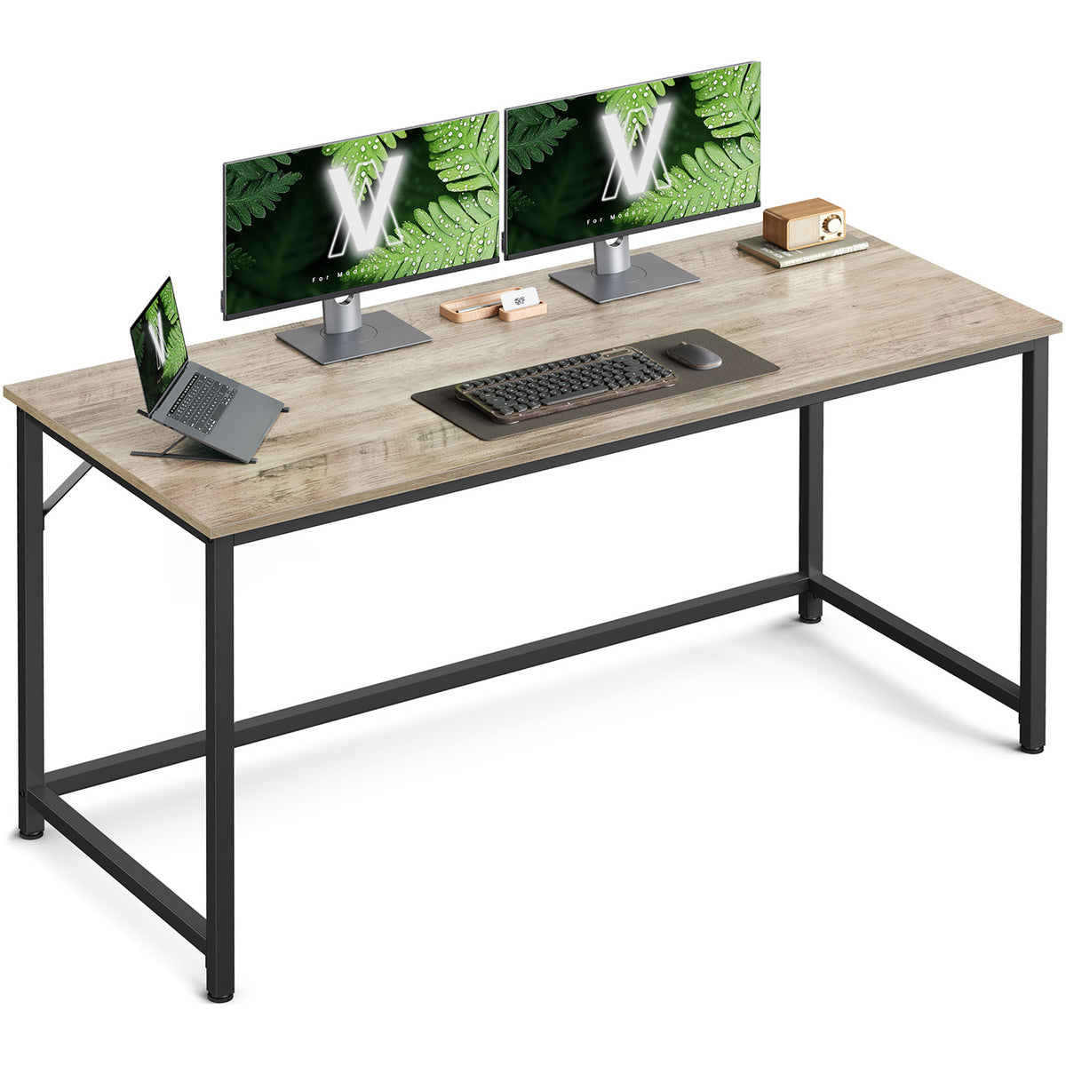 Schreibtisch im Industriedesign – 140 cm breit – kompakt und stabil – bis 50 kg belastbar