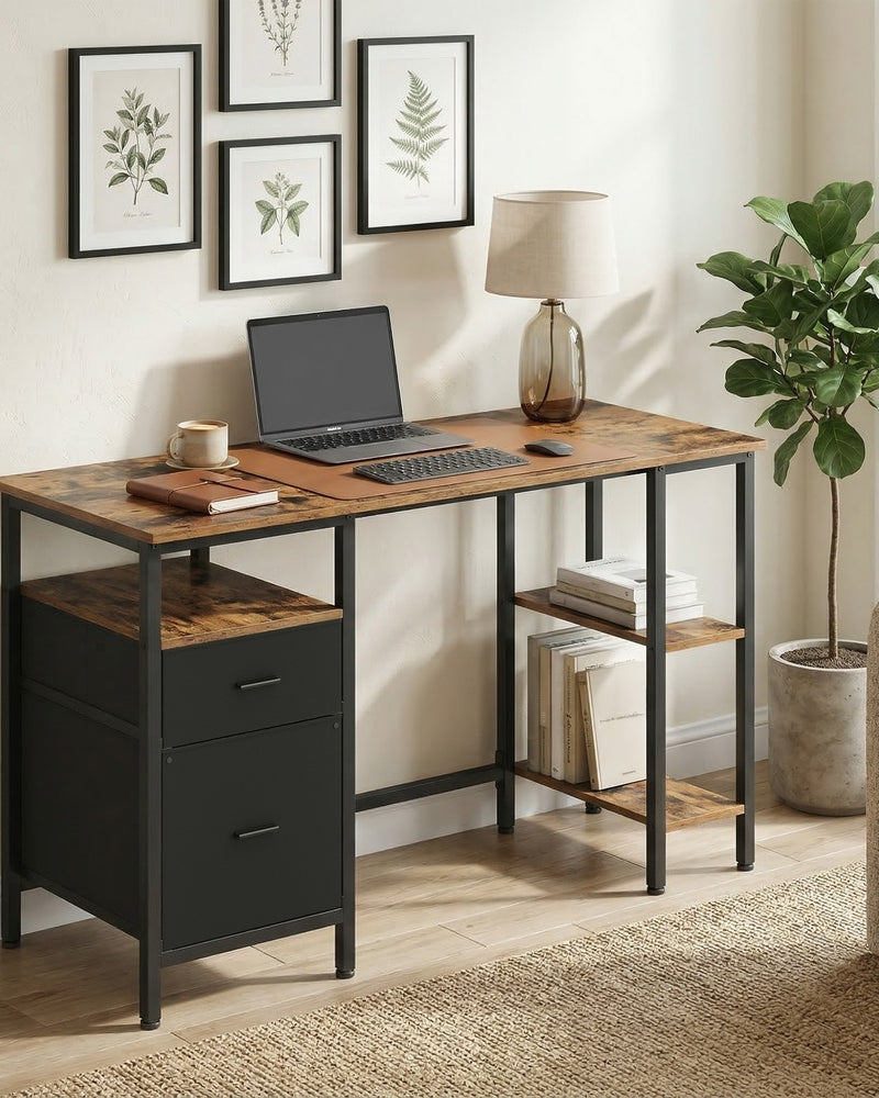 Vintage Schreibtisch 127, 140 oder 160 cm – Industriedesign mit Schubladen und Ablageflächen – Bis 50 kg belastbar