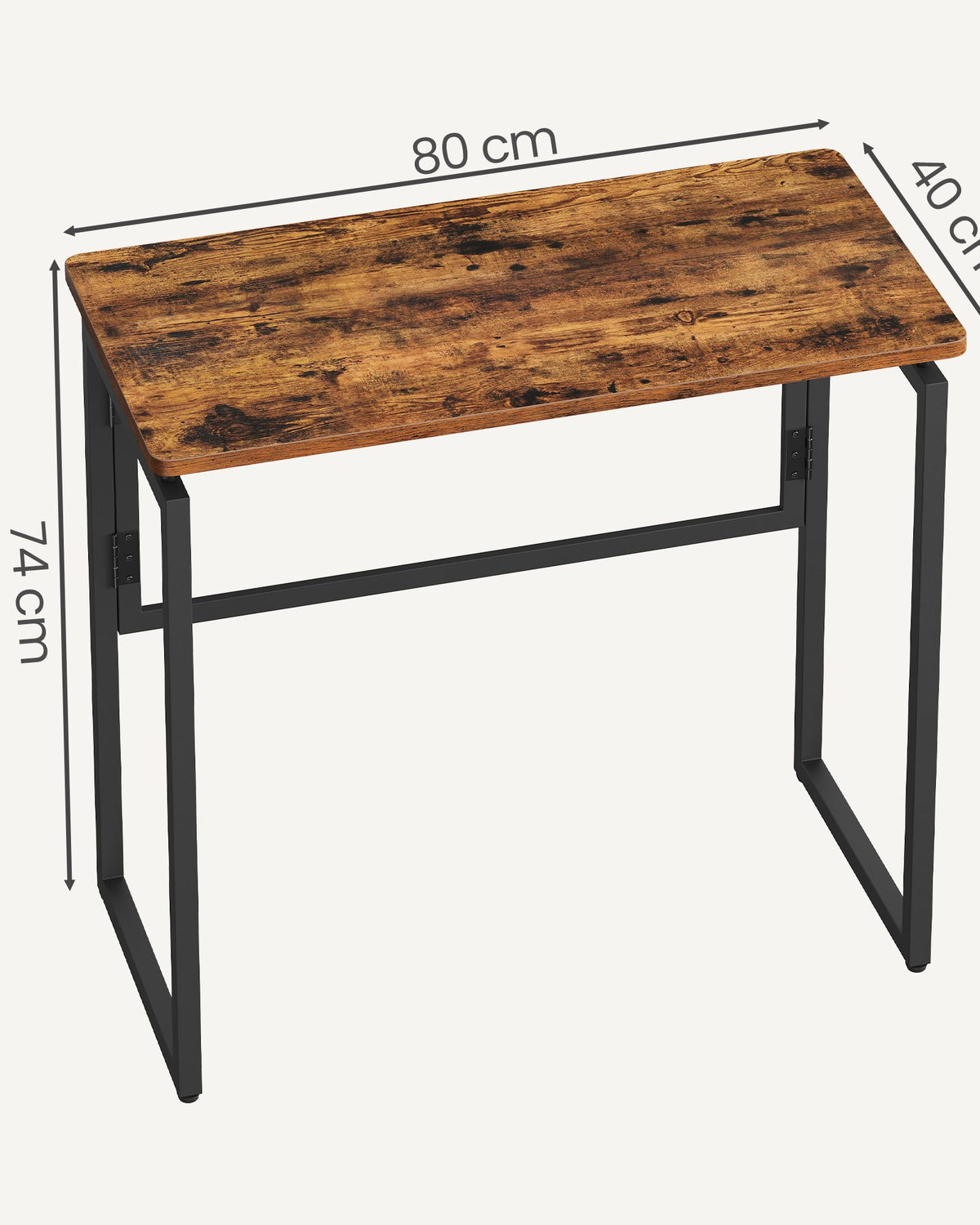 Klappbarer Schreibtisch 80 cm - Computertisch Mit Abgerundeten Ecken - Für Homeoffice