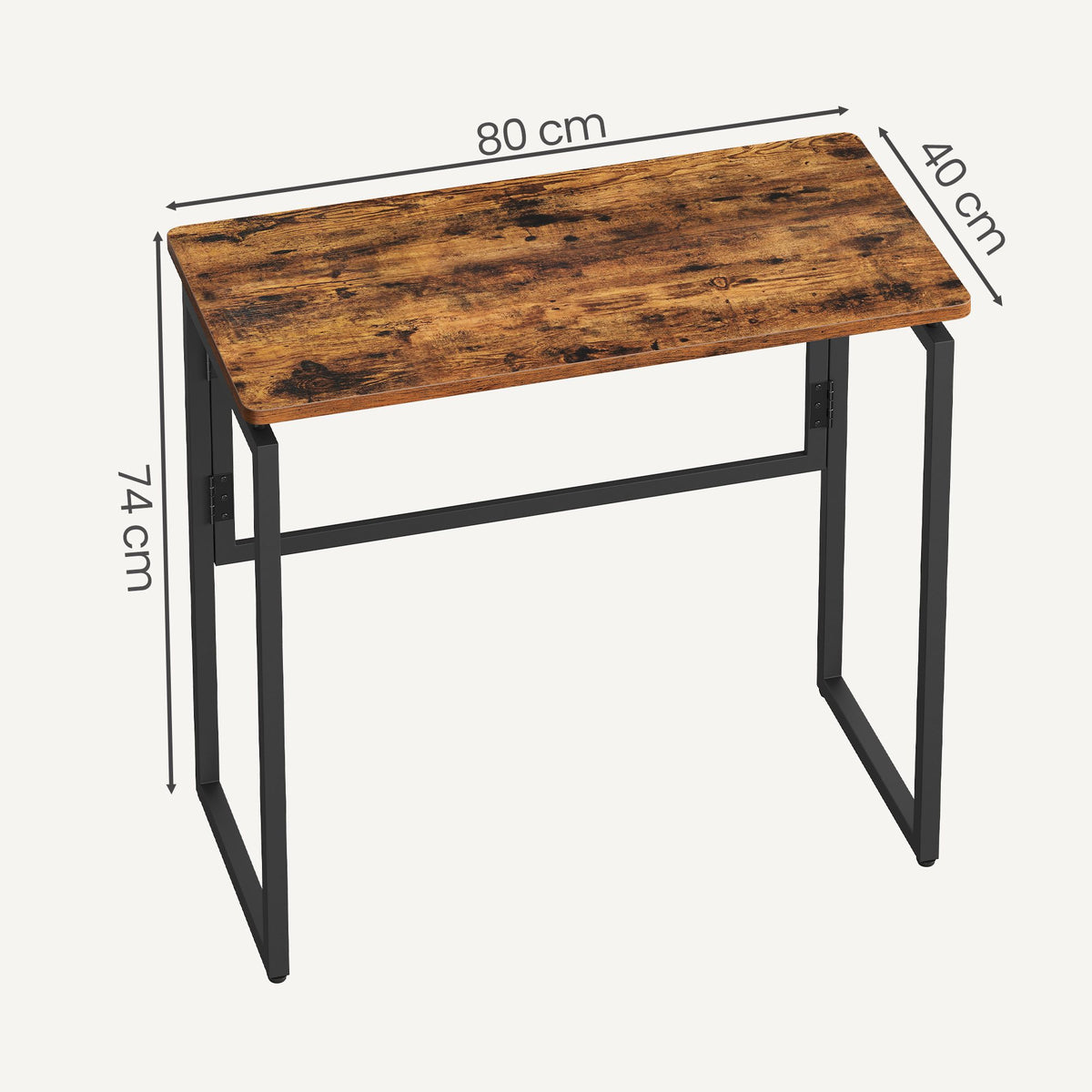 Klappbarer Schreibtisch 80 cm - Computertisch Mit Abgerundeten Ecken - Für Homeoffice