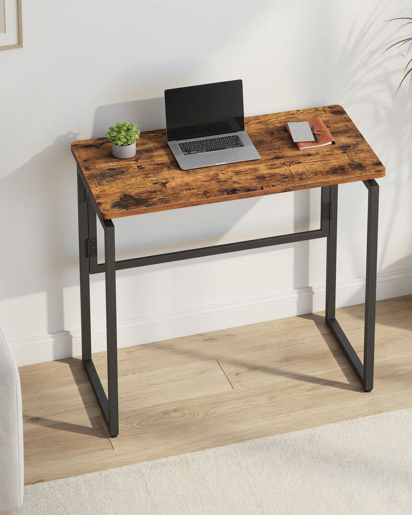 Klappbarer Schreibtisch 80 cm - Computertisch Mit Abgerundeten Ecken - Für Homeoffice