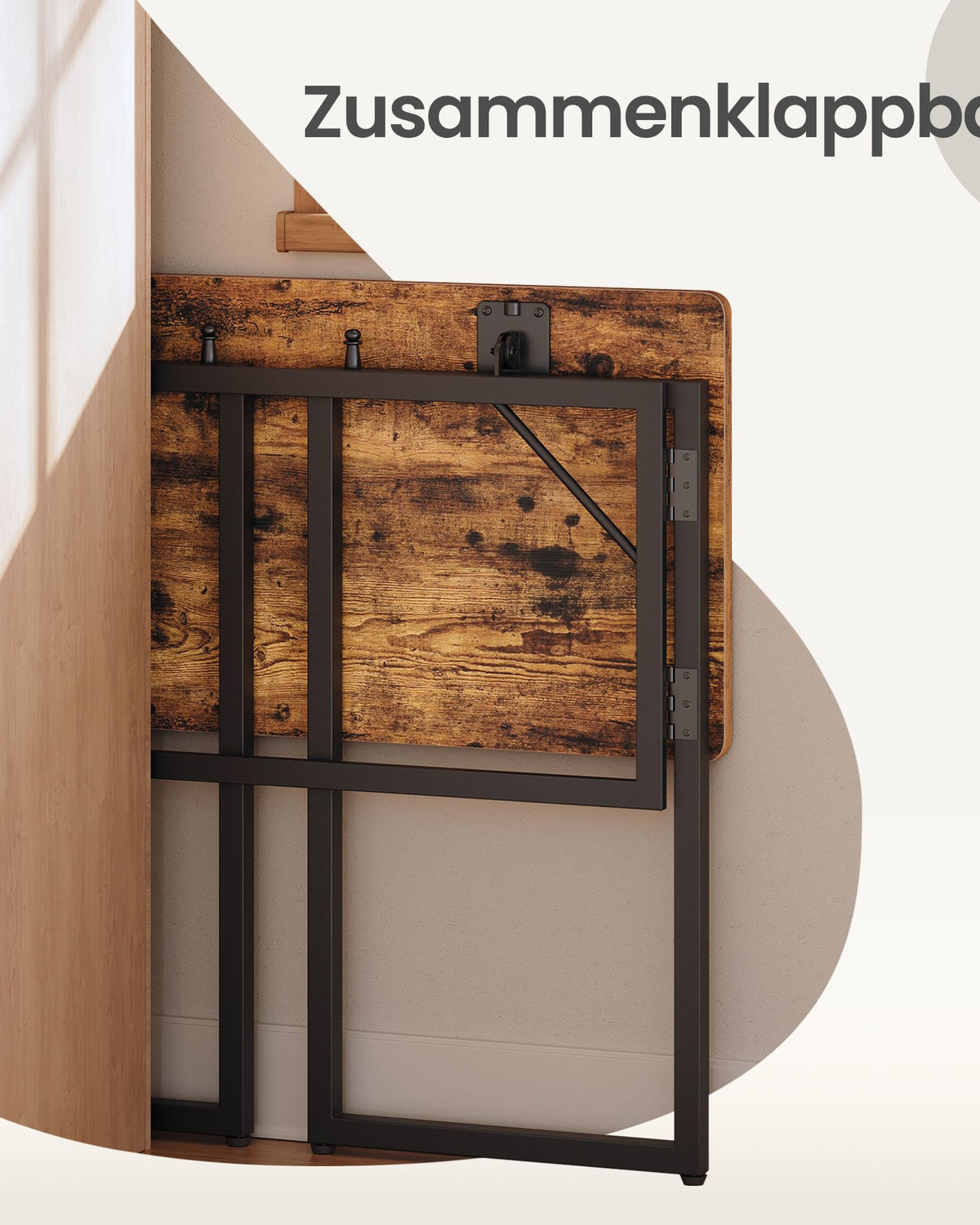 Klappbarer Schreibtisch 80 cm - Computertisch Mit Abgerundeten Ecken - Für Homeoffice