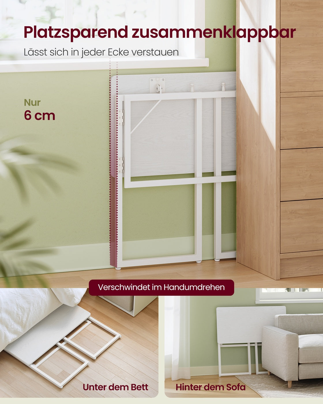 Kleiner Klappschreibtisch - Klappbar - Für Homeoffice Und Kleine Räume