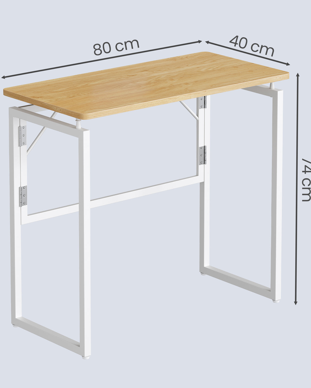 Klappbarer Schreibtisch 80 cm - Computertisch Mit Abgerundeten Ecken - Für Homeoffice