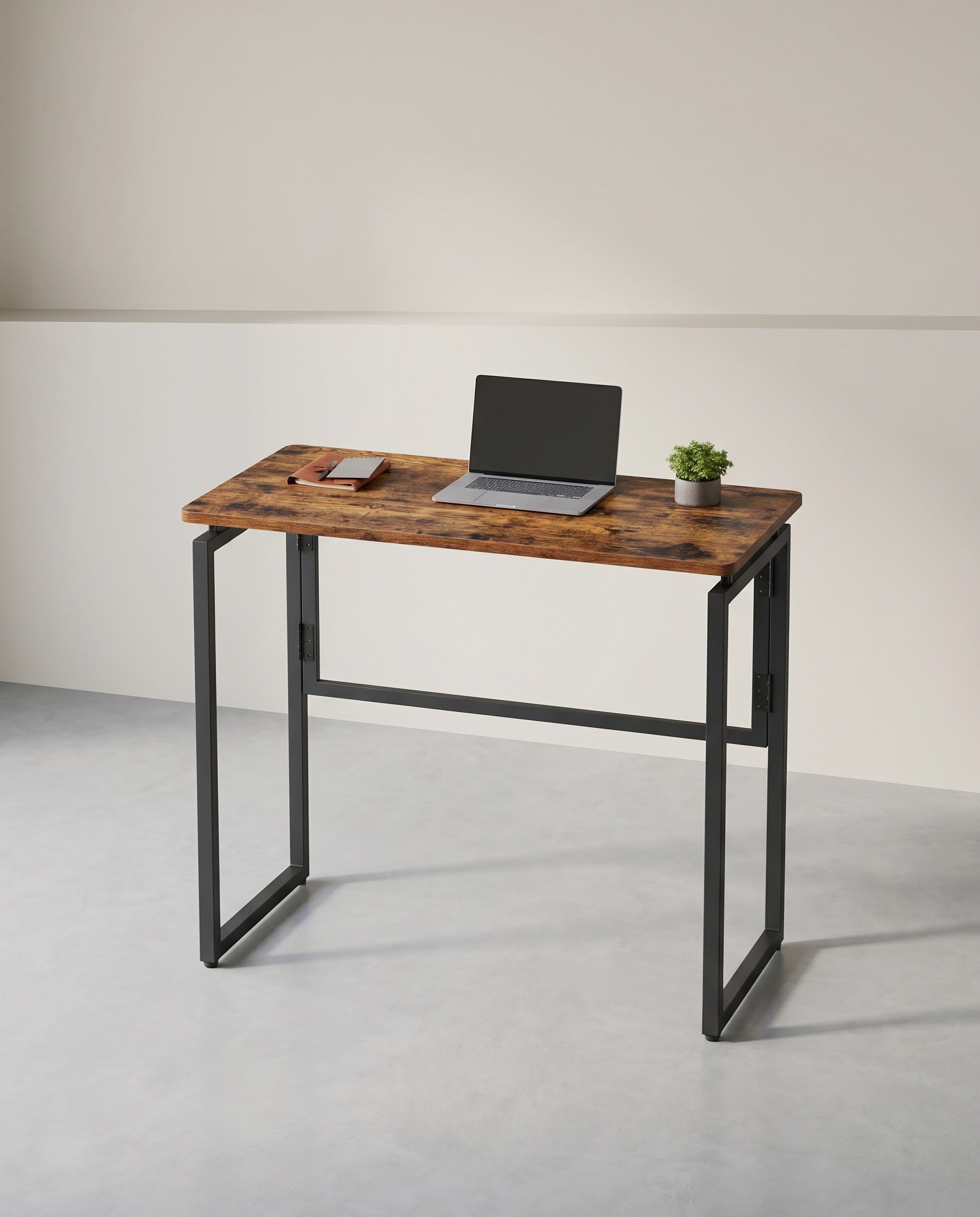 Klappbarer Schreibtisch 80 cm - Computertisch Mit Abgerundeten Ecken - Für Homeoffice