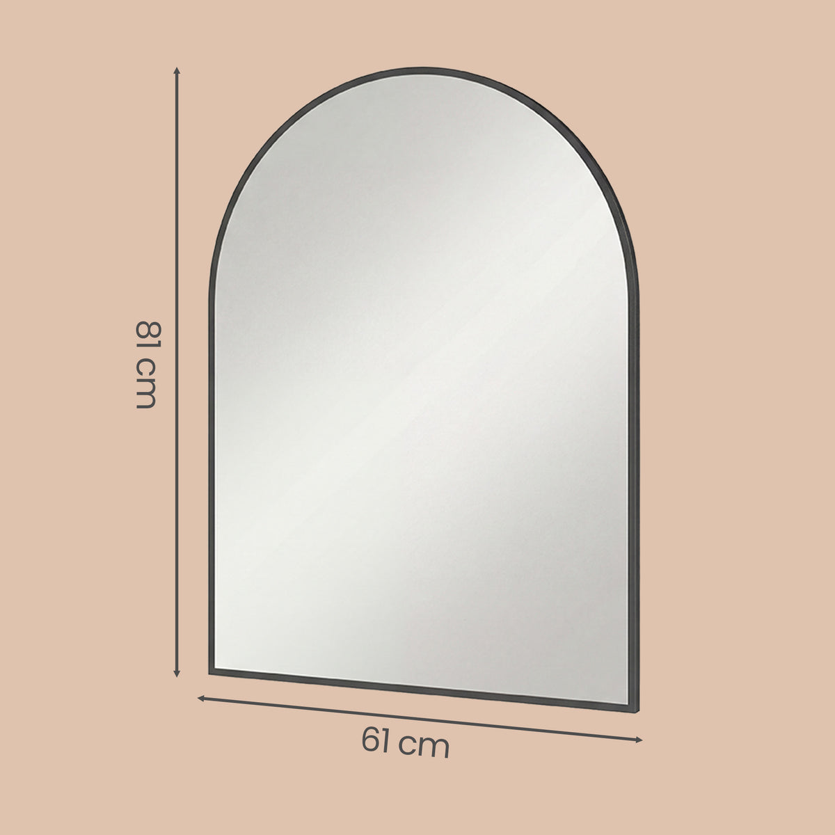 Wandspiegel 81 x 61 cm - Gewölbter Spiegel Mit Aluminiumrahmen - Für Wohnzimmer Und Badezimmer