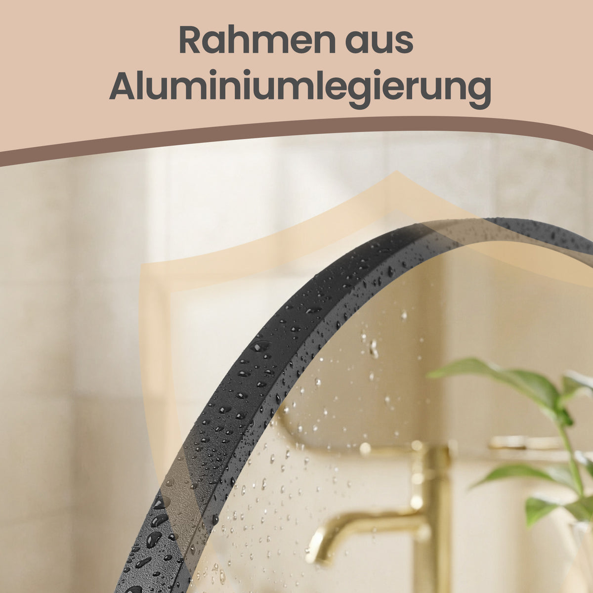 Wandspiegel 81 x 61 cm - Gewölbter Spiegel Mit Aluminiumrahmen - Für Wohnzimmer Und Badezimmer