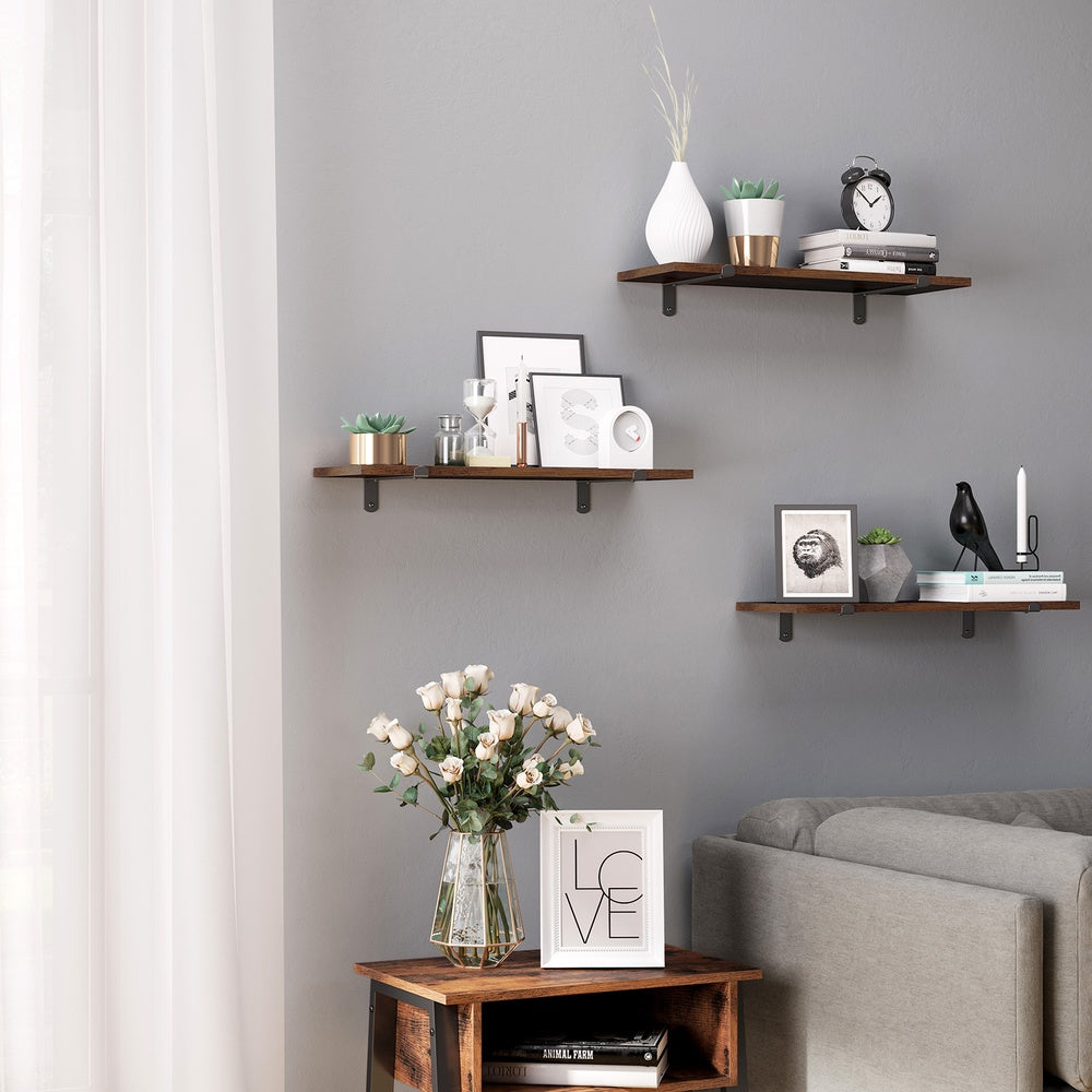 Wandregal 20 x 60 cm - Schwebendes Regal In Holzoptik - Bis Zu 10 kg Belastbar