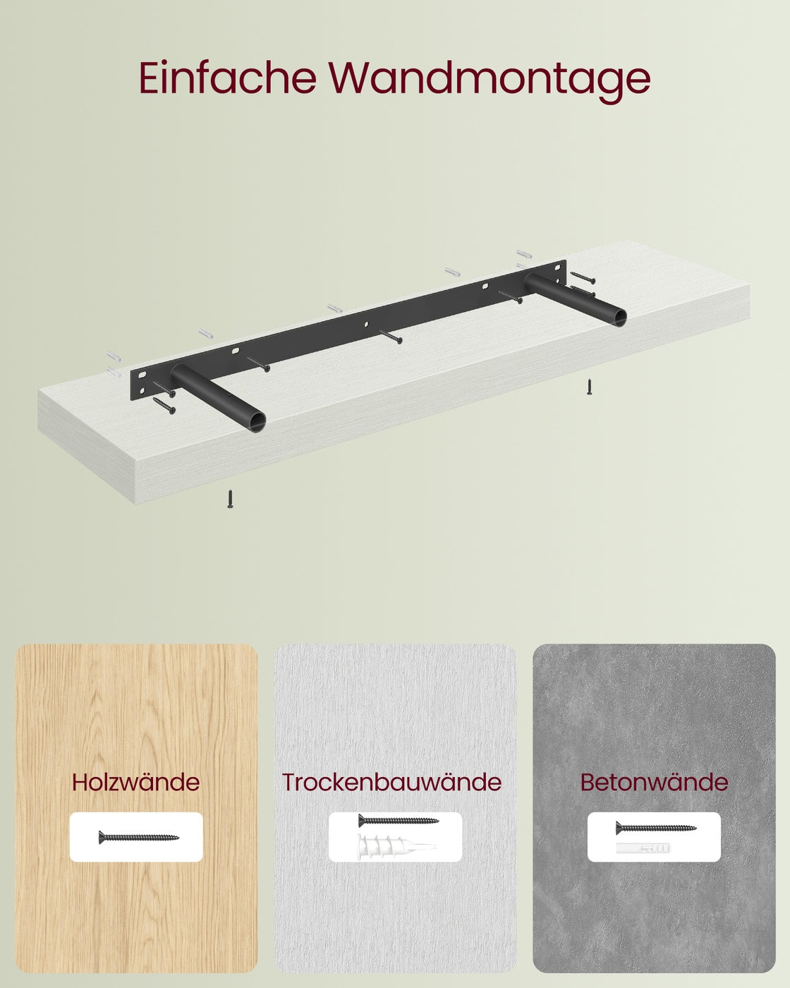Schwebendes Wandregal Für Bilderrahmen - Schmales Wandboard - Für Wohnzimmer Und Flur