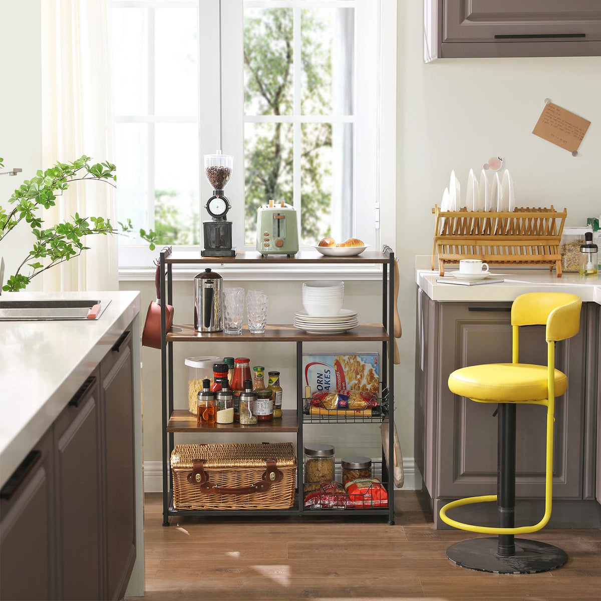 Küchenregal mit Haken und Körben – Industriedesign – Kompakt und funktional – 80 cm breit