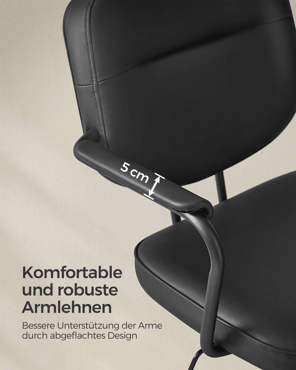 Bürostuhl Kunstleder – Ergonomisch, drehbar und höhenverstellbar – Mit Wippfunktion und breiten Armlehnen