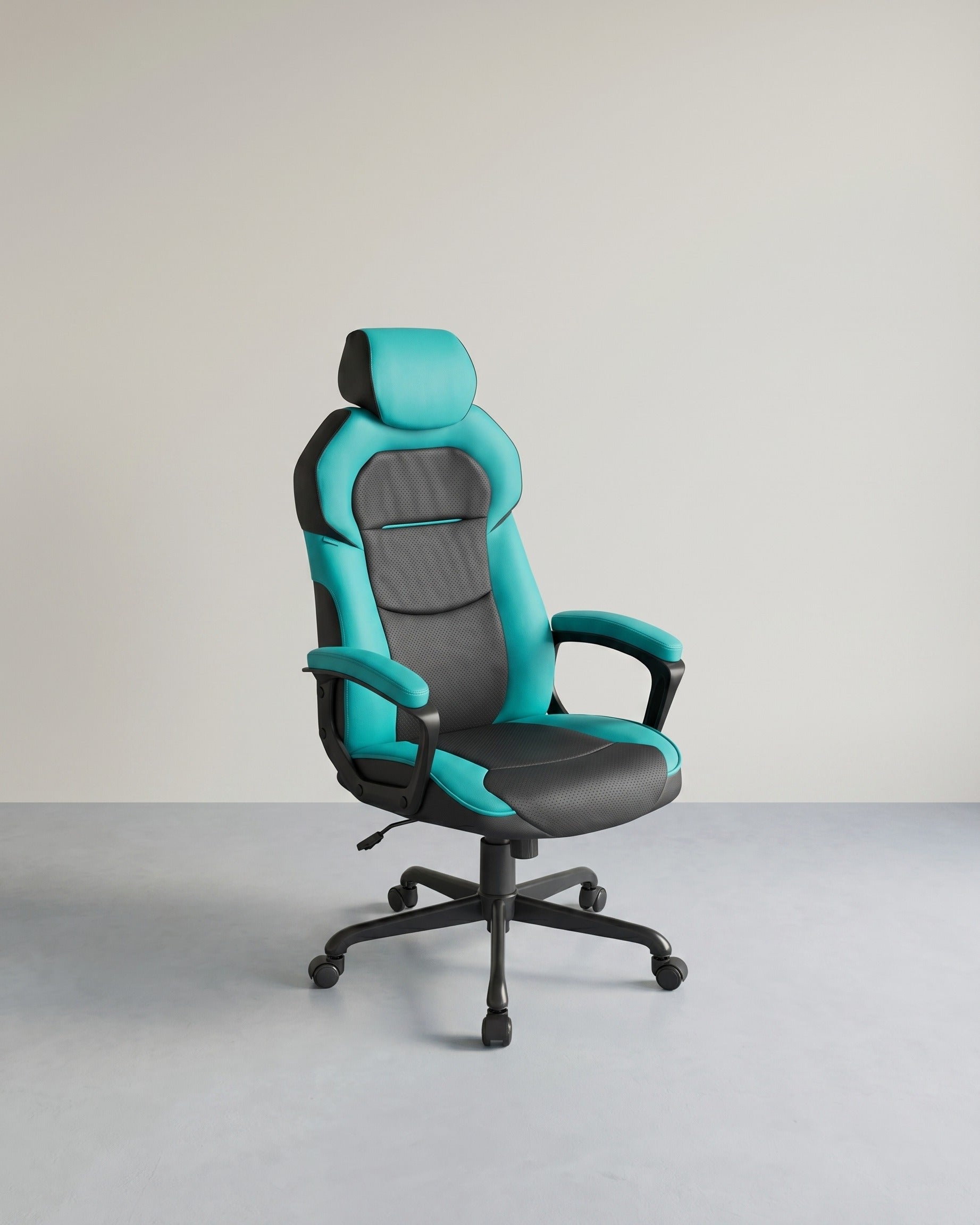 Ergonomischer Bürostuhl mit verstellbarer Kopfstütze – Atmungsaktiv, komfortabel und langlebig – Blau
