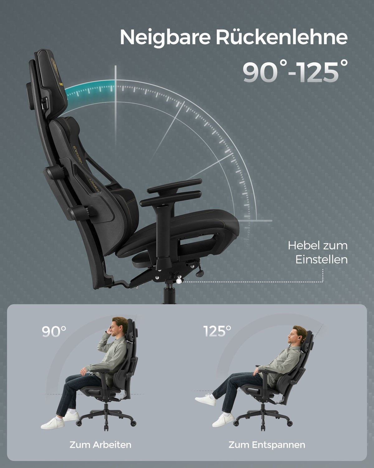 Elite Gaming 2.0 Ergonomischer Gaming-Stuhl – Vollständig verstellbarer Gaming-Stuhl – Gaming-Stuhl
