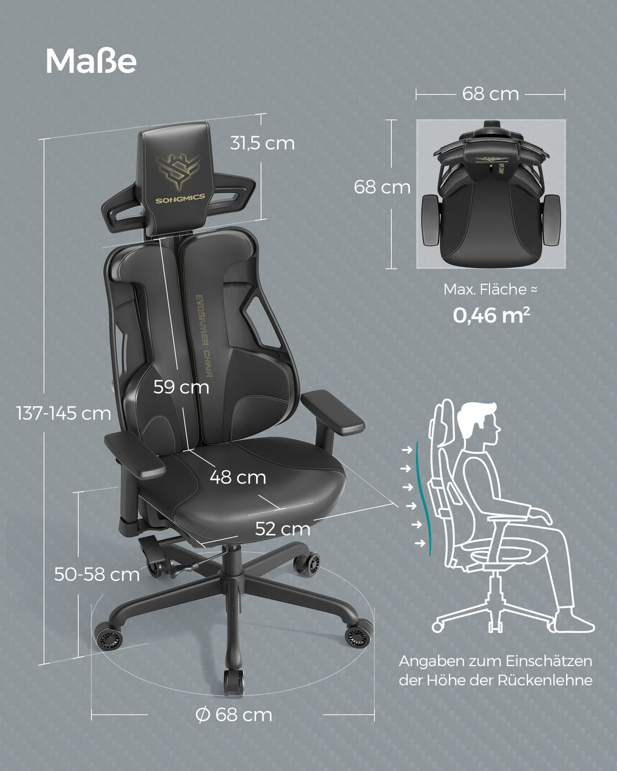 Elite Gaming 2.0 Ergonomischer Gaming-Stuhl – Vollständig verstellbarer Gaming-Stuhl – Gaming-Stuhl