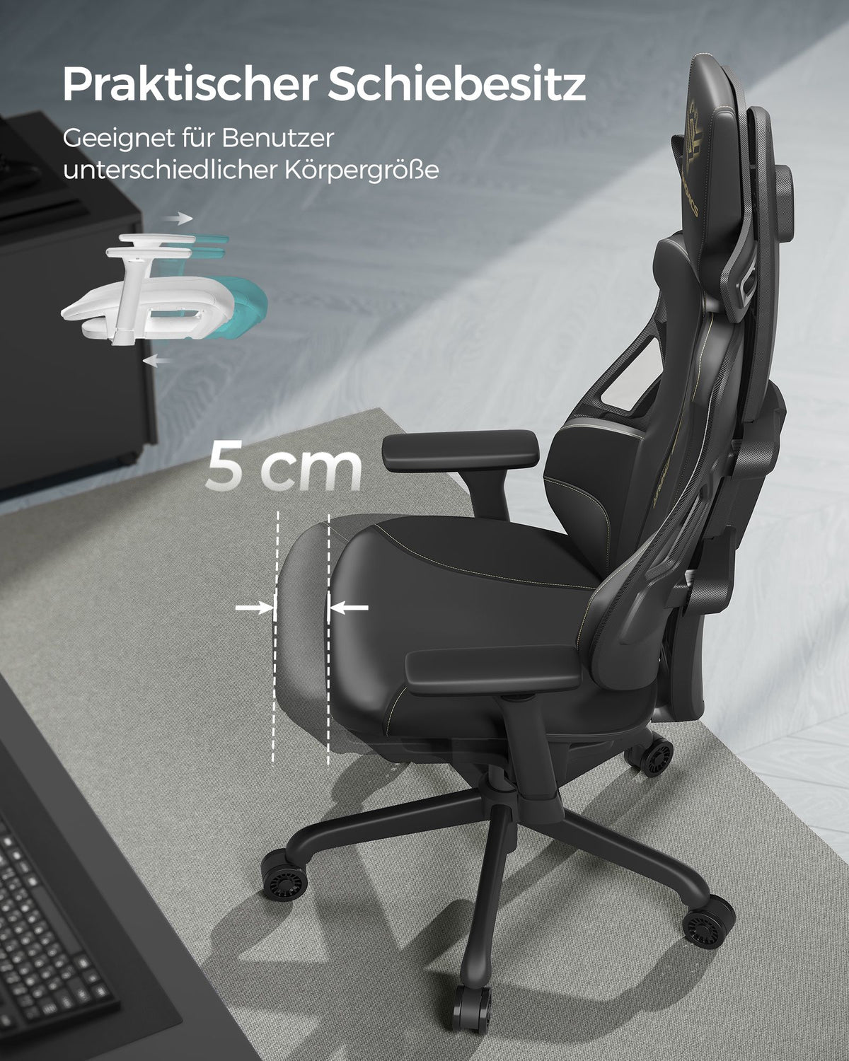 Elite Gaming 2.0 Ergonomischer Gaming-Stuhl – Vollständig verstellbarer Gaming-Stuhl – Gaming-Stuhl