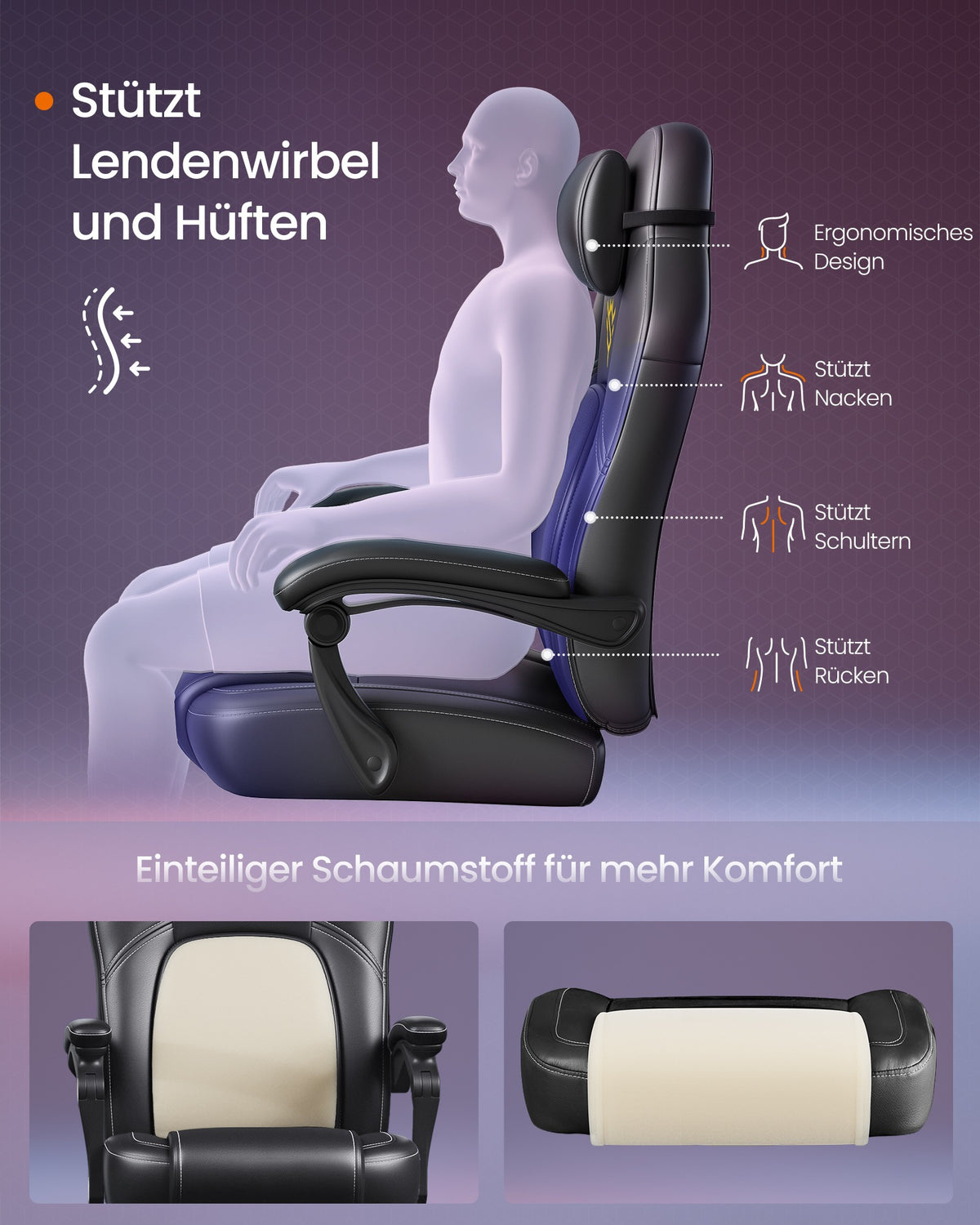 Gaming-Stuhl – höhenverstellbar – ultimativer Komfort