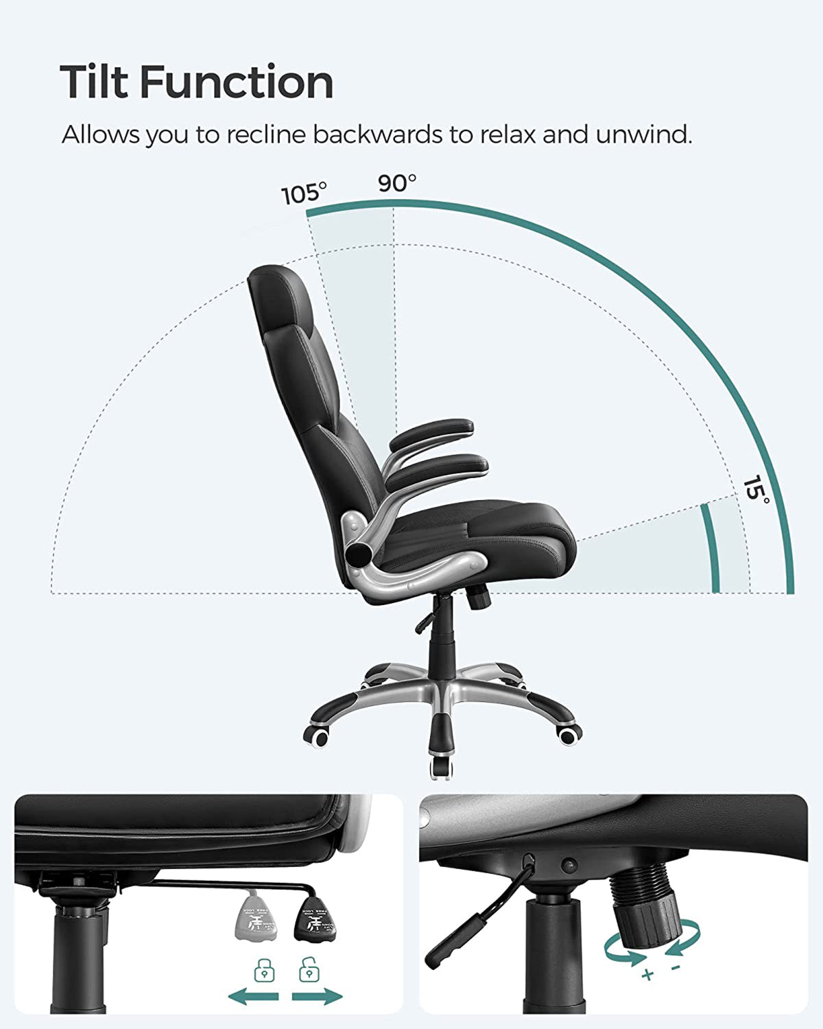 Ergonomischer Regiestuhl - Bürostuhl Leder - Belastbar bis 150 kg