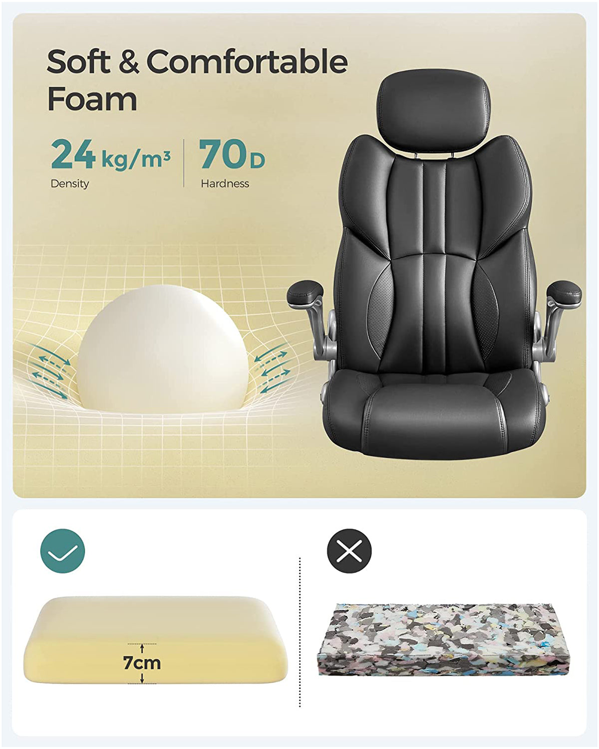 Ergonomischer Regiestuhl - Bürostuhl Leder - Belastbar bis 150 kg