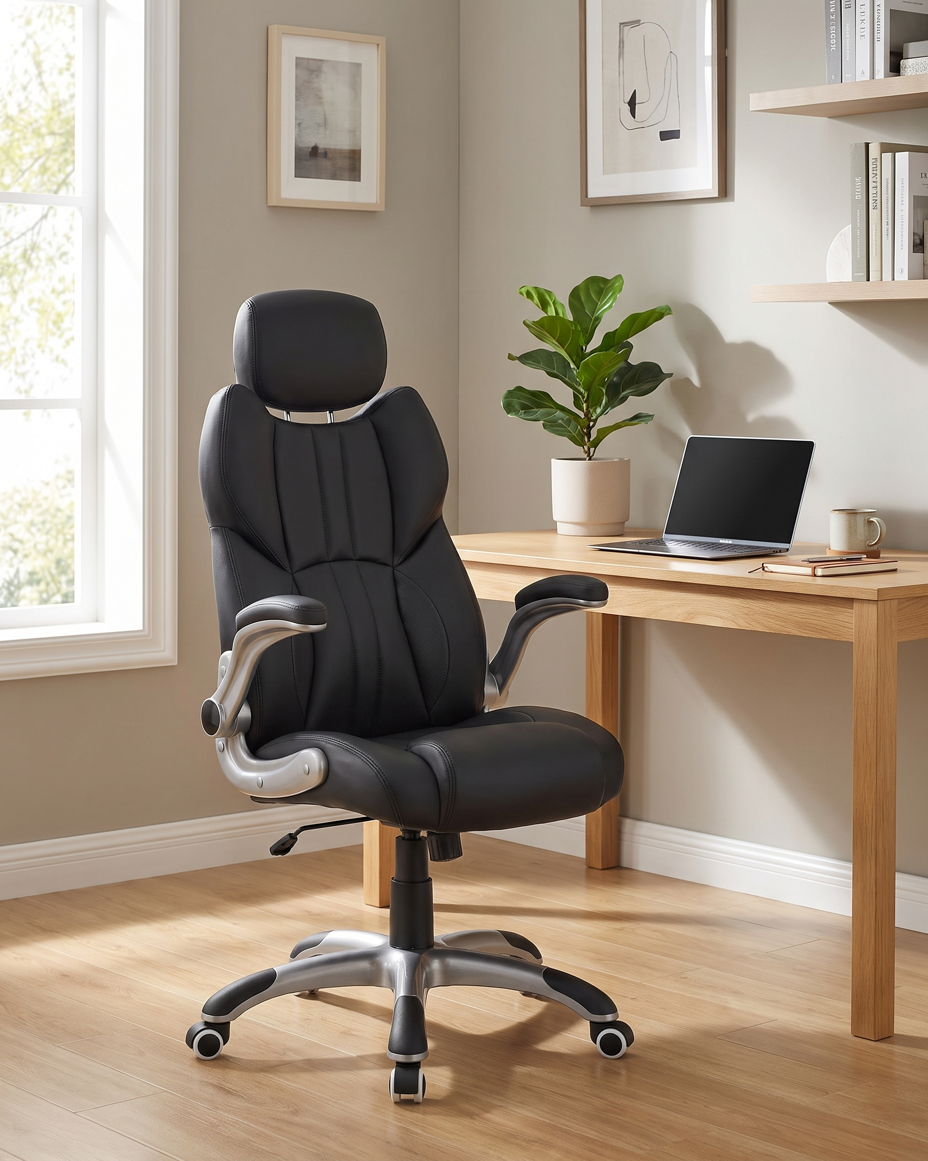 Ergonomischer Regiestuhl - Bürostuhl Leder - Belastbar bis 150 kg