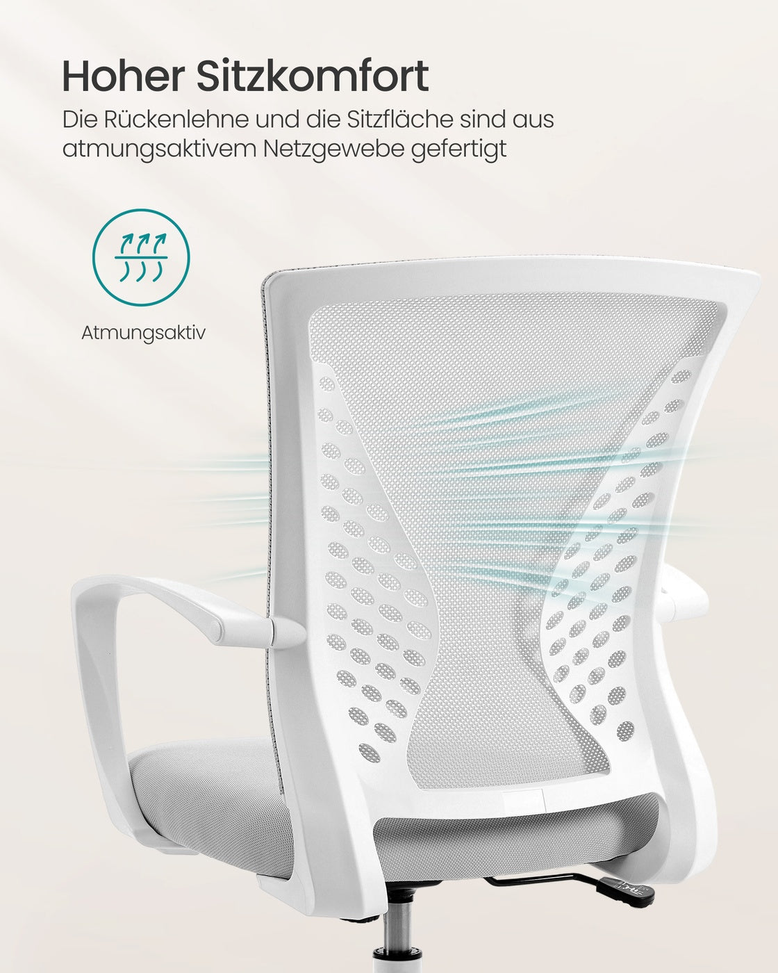 Ergonomischer Bürostuhl - Mit Mesh-Rückenlehne - Höhenverstellbar Mit Wippfunktion