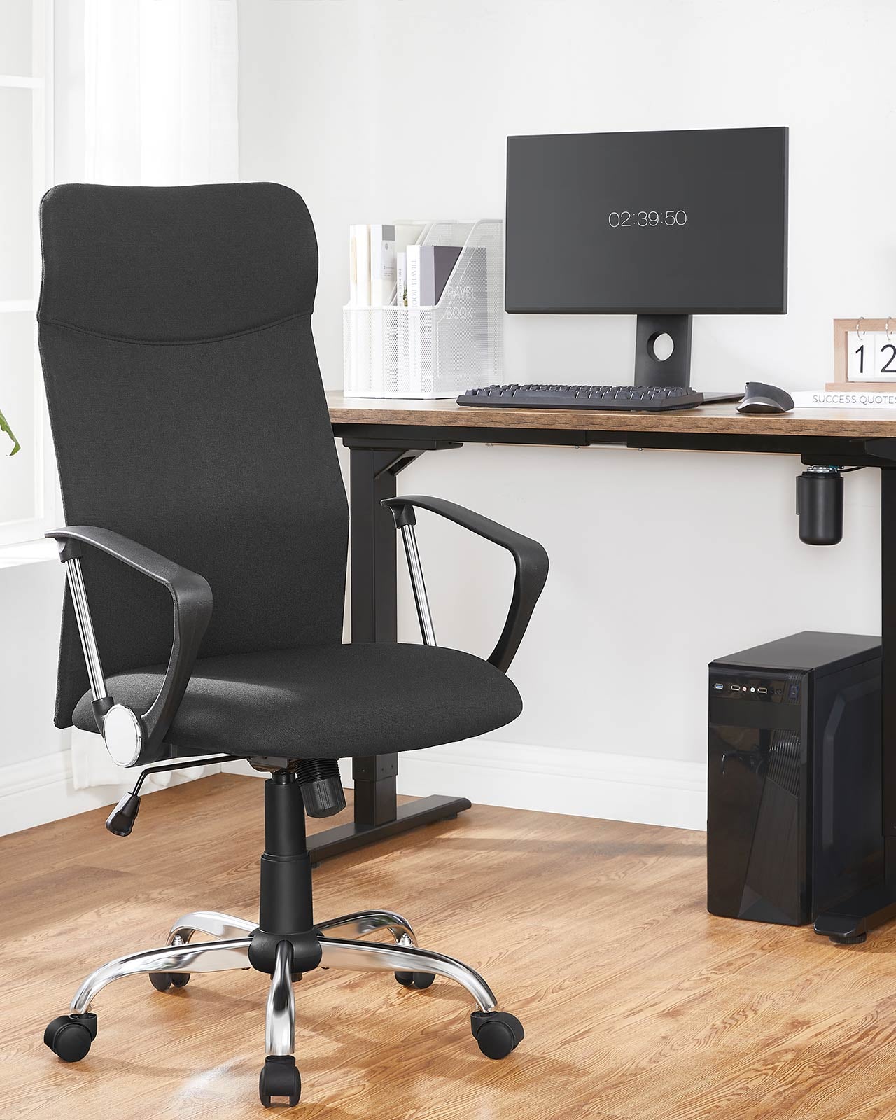 Ergonomischer Bürostuhl – bequeme Stoffpolsterung – verstellbar