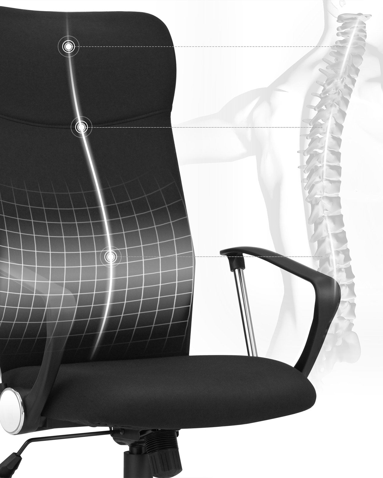Ergonomischer Bürostuhl – bequeme Stoffpolsterung – verstellbar