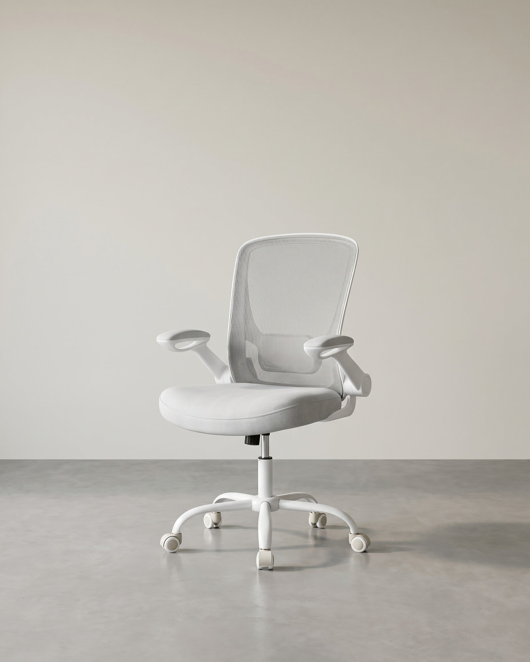 Bürostuhl mit verstellbaren Armlehnen – Ergonomisches Design – Netzrückenlehne – Hellgrau